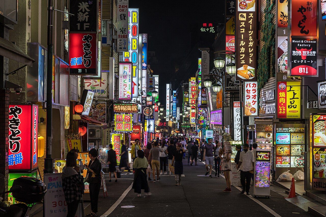 Shinjuku - Neon-lit streets of Shinjuku, one of Tokyo's busiest hotel areas