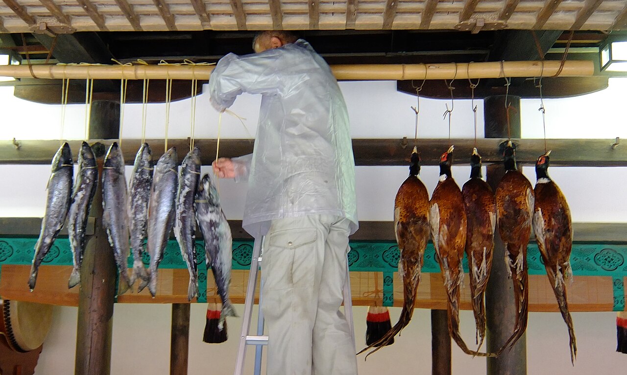 Kasuga Wakamiya On-matsuri - Traditional offerings of fish and birds at the On-matsuri in Nara