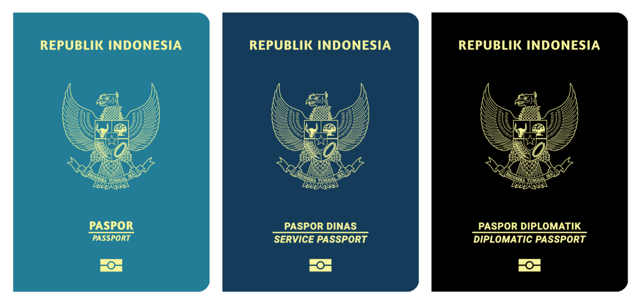 Indonesian passport - Indonesian passport covers with the e-passport chip symbol printed at the bottom